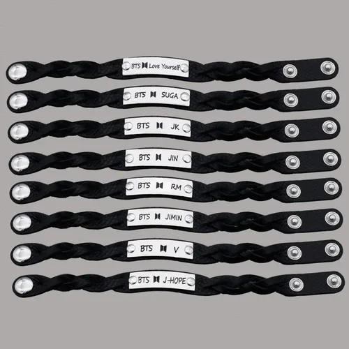 Miniatura 7 de KPOP Bangtan Boys Bracelet Love Yourself Leather Chain Jewelry SUGA JIN Jimin V JHOPE RM JK Korean Group Army Gift
