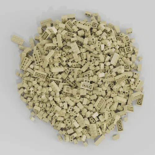 Miniatura 4 de 300 piezas de bloques de construcción clásicos, bloques a granel amarillo albaricoque, compatibles con las principales marcas de piezas y partes