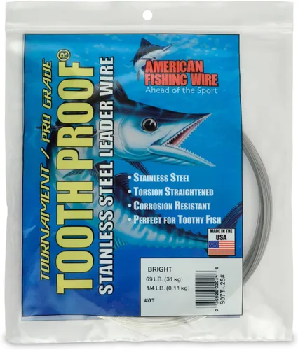 Miniatura 83 de AFW Alambre Líder Duro de Una Hebra de Acero Inoxidable a Prueba de Dientes - Brillante y Camuflaje para Tiburón, Barracuda, Caballa Real, Wahoo