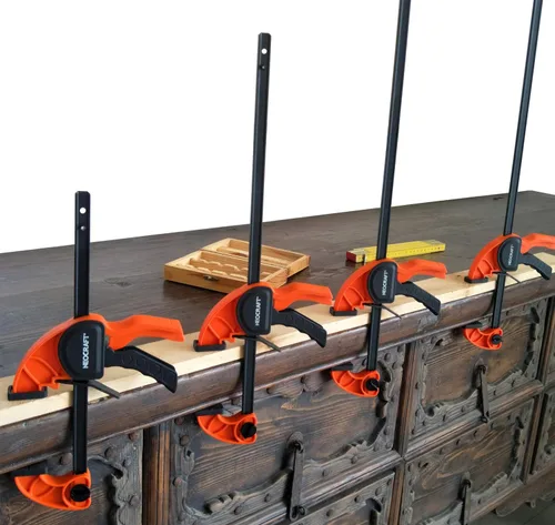 Miniatura 6 de Abrazaderas de barra de trinquete de liberación rápida para carpintería (juego de 2 piezas de 18 pulgadas), abrazadera ajustable ligera con una sola