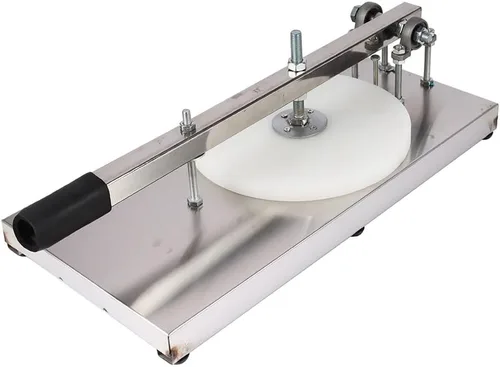 Miniatura 4 de Máquina de prensa de masa de pizza de 9.5 pulgadas, prensa de pizza doméstica de acero inoxidable con placa portátil para masas comerciales Chapati