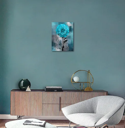 Miniatura 4 de NINEASO Arte de pared con flores abstractas, cuadros de lienzo de flores rústicas para dormitorio, baño, decoración de pared, impresiones modernas