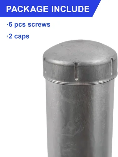 Miniatura 5 de Paquete de 2 extensores de poste de metal de diámetro exterior de 2-3/8 pulgadas, altura de extensión de poste de valla de 12 pulgadas, acero
