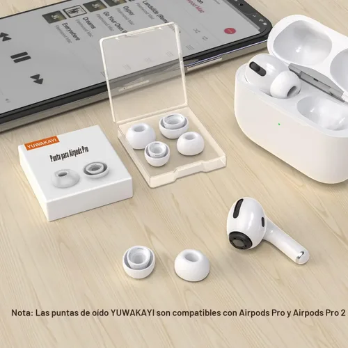 Miniatura 6 de [4 pares] Puntas de repuesto para los oídos para AirPods Pro y AirPods Pro 2 con orificio de reducción de ruido, puntas de silicona para los oídos