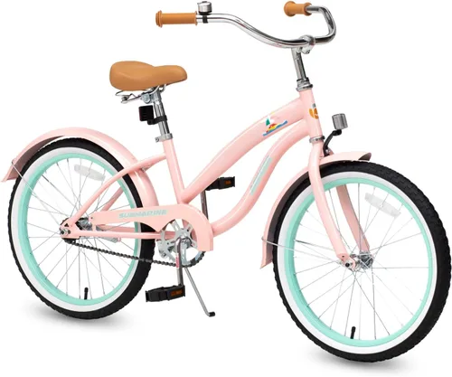 Miniatura 7 de ACEGER Bicicleta crucero de playa para niñas de 5 a 13 años, 16" 18" 20" 24" bicicleta de una sola velocidad para niños incluye freno contrapedal