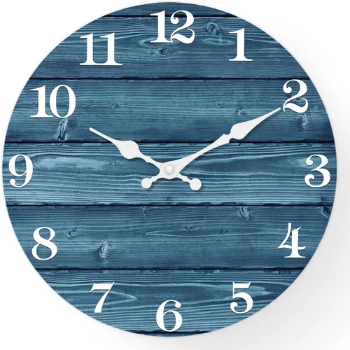 Miniatura 8 de XFM Reloj de Pared de Oso de Cabaña Operado con Batería de 10 Pulgadas Silencioso de Madera Relojes de Pared Rústicos de Granja para Decoración