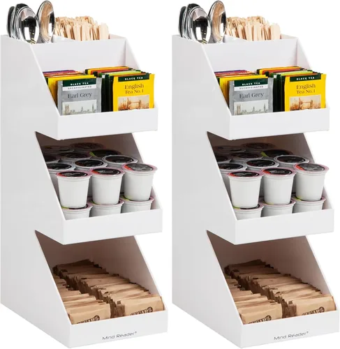 Miniatura 7 de Mind Reader - Dispensador de tazas y tapas, organizador de encimera, barra de café, taza de bebidas, cocina, sala de descanso, 10.2 cm de largo x