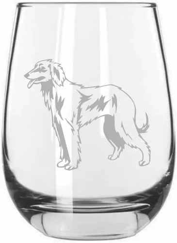 Miniatura 426 de Sakhalin Husky Dog - Copa de vino grabada personalizada de 15.25 onzas sin tallo