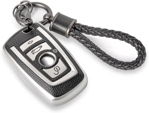 Miniatura 26 de para llavero de Cadillac con funda de TPU con superficie granulada y cuerda trenzada metálica, funda de llavero mejorada para 2020 en adelante CT4