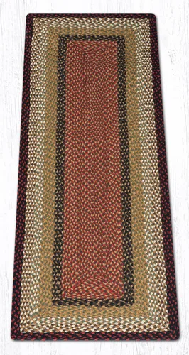 Earth Rugs Alfombra rectangular, 2' x 6', Borgoña/Mostaza