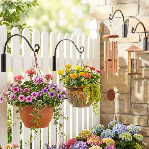 Miniatura 3 de Qiang Ni Colgador de plantas de alta resistencia, soporte de metal para plantas de montaje en pared de 16 pulgadas, 80 libras, para interiores