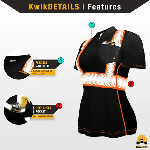 Miniatura 4 de KwikSafety - Charlotte, NC - Vixen Hi Vis Short Sleeve Safety Shirt for Women [Angel Hair Reflective Tape]