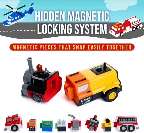 Miniatura 4 de POPULAR PLAYTHINGS Vehículos magnéticos para niños pequeños de 1 a 3 años, mezcla o combina juguetes de coche, regalo de 21 piezas para niños