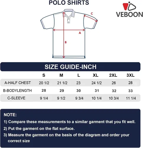 Miniatura 6 de VEBOON Men's Polo Shirts Long and Short Sleeve Cotton Blend Heather Moisture Wicking Casual Collared Shirts
