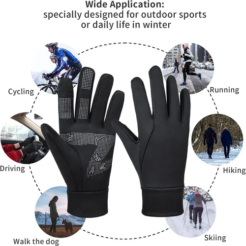 Miniatura 5 de Guantes de invierno para hombres y mujeres Guantes térmicos para pantalla táctil, guantes deportivos cálidos para clima frío para correr, ciclismo