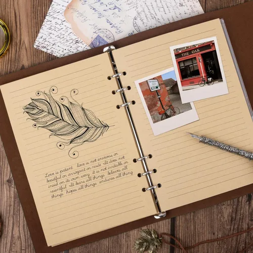 Miniatura 4 de Billtigif Cuaderno Diario de Cuero PU, Diario de Escritura Vintage de Viaje Recargable, Regalos para Mujeres, Hombres, Adolescentes y Niños, Papel