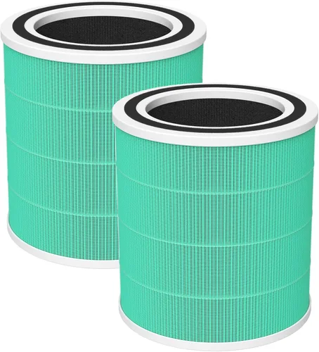Miniatura 10 de Paquete de 2 filtros de repuesto para purificadores de aire AC400 Purivortex AC400, tecnología HEPA 3 en 1 de alta eficiencia, color blanco