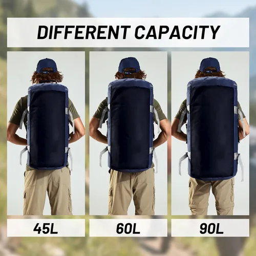 Miniatura 5 de MIER Mochila deportiva grande con compartimento para zapatos, resistente y resistente al agua, azul marino, 45L