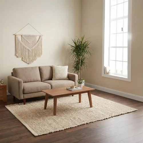 Miniatura 27 de RedEarth · Alfombra rectangular - 2'x3' de yute natural trenzada con respaldo antideslizante - Alfombra boho tejida a mano para dormitorio, cocina