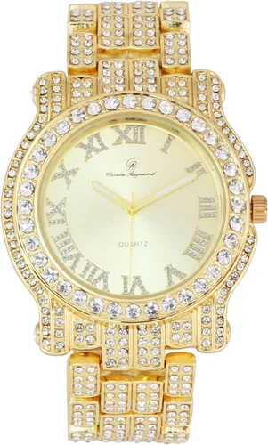 Miniatura 15 de Charles Raymond Bling-ed Out Ultimate Hip Hop Royalty Reloj para hombre con número romano de fácil lectura o indicadores de tiempo de diamantes