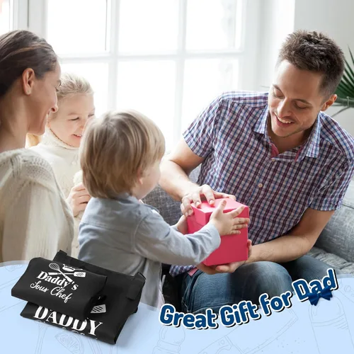 Miniatura 6 de R HORSE Juego de 2 delantales a juego para adultos y niños Papá y yo, delantal de cocina ajustable con 2 bolsillos para padres e hijos, regalo a