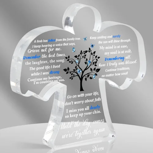 Miniatura 18 de Regalos de recuerdo con condolencia, letrero de escritorio de acrílico de ángel de condolencia, regalo de duelo, regalos de condolencia, regalos
