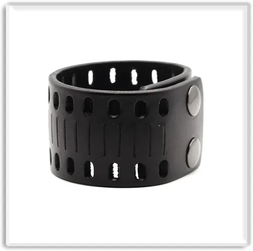 Miniatura 5 de Xusamss Pulsera Punk Jewelry Hollow Brazalete de cuero ancho