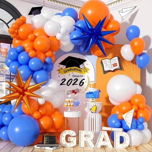 Miniatura 16 de Kit de arco de globos de baloncesto, kit de guirnalda de globos naranja y negro plateado con globos de estrella en explosión, kit de globos