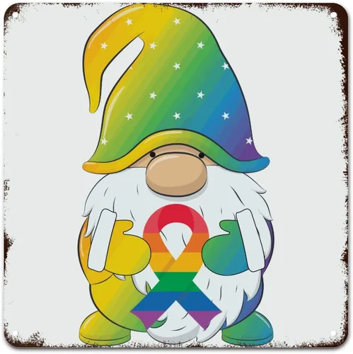 Miniatura 35 de Placa de pared con diseño de bandera de Estados Unidos, diseño retro vintage de arcoíris, letrero de metal LGBTQ, orgullo gay, regalo del mes