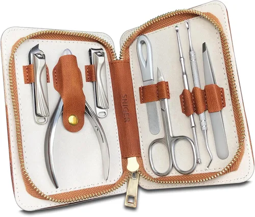 Miniatura 2 de SGNEKOO - Juego de 8 piezas de cortaúñas para la familia, kit profesional de manicura de acero inoxidable con herramienta de uñas encarnadas, lima