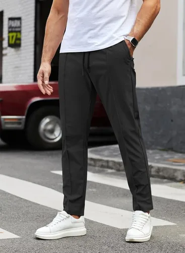 Miniatura 3 de JMIERR Pantalones deportivos casuales para hombre, pantalones de golf elásticos y ajustados, para correr, viajes, trabajo, pantalones chinos