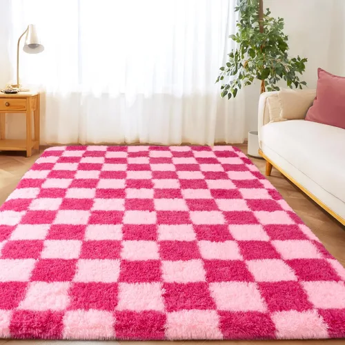 Miniatura 232 de Alfombras de área de 8x10 para sala de estar, alfombra shaggy grande ultra suave y esponjosa para dormitorio, alfombras de felpa mullida Blanco crema