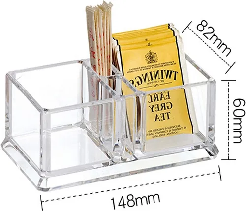 Miniatura 7 de Claro acrílico dos celosías té bolsas titular café azúcar bolsa caso huésped habitación cajas de almacenamiento YTBH-001