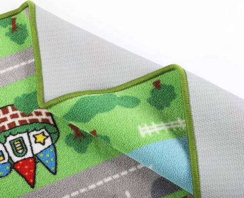 Miniatura 4 de HUAHOO Alfombra de juegos para niños, alfombra de coche para autos de juguete y trenes, tapete de juego antideslizante para sala de juegos y aula