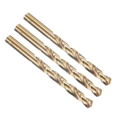 Miniatura 285 de PATIKIL Broca Jobber de 0.039 in, vástago recto M35 cobalto 5% acero de alta velocidad 135° acabado dorado para metal duro de acero inoxidable - 2