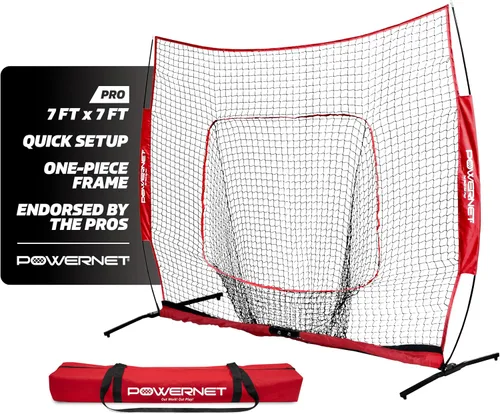 Miniatura 7 de PowerNet Pro One Piece Softball Baseball Net, Portable Baseball Training Equipment, Hitting, Throwing & Pitching Net with Carrying Bag Negro