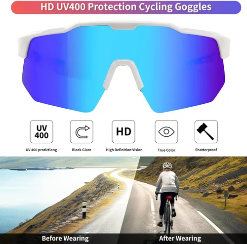 Miniatura 3 de FEISEDY Gafas de sol deportivas de ciclismo para hombres y mujeres, con protección UV400, para béisbol, pesca, golf, B0069