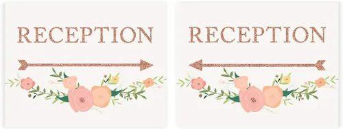 Miniatura 99 de Andaz Press Letreros de fiesta de boda, purpurina de oro rosa sintético con flores, 8.5 x 11 pulgadas, resalta tu versículo bíblico favorito
