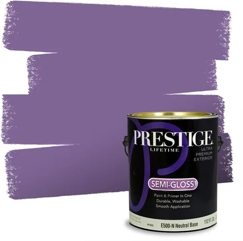 Miniatura 23 de PRESTIGE Pinturas de pintura interior e imprimación en uno, 1 galón, plano, combinación comparable de Sherwin Williams* Kimono Violet*