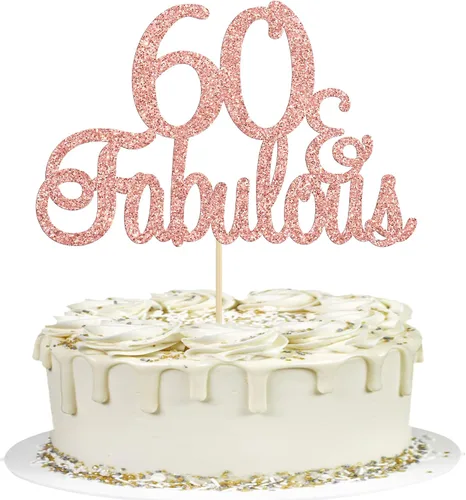 Miniatura 18 de Gyufise 1 decoración de pastel de 10 y fabulosa decoración de pastel de oro rosa con purpurina de diez y fabulosos adornos para tartas de feliz 10º