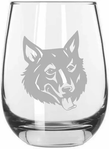 Miniatura 254 de Sakhalin Husky Dog - Copa de vino grabada personalizada de 15.25 onzas sin tallo