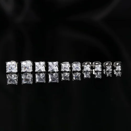 Miniatura 8 de LOYALLOOK - Juego de 12 pares de pendientes de acero inoxidable de 0.71oz con circonita cúbica para mujer