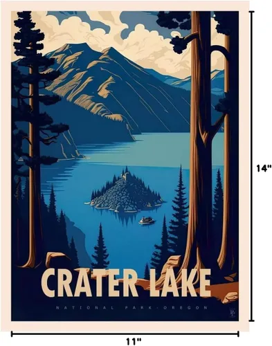 Miniatura 2 de Póster del Parque Nacional del Lago Cráter Impresión de obras de arte para decoración de oficina Pósteres decorativos para el hogar Arte