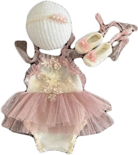 Miniatura 4 de Trajes de fotografía para recién nacidos, accesorios de fotografía para recién nacidos, diadema de tutú de encaje, traje de sesión de fotos