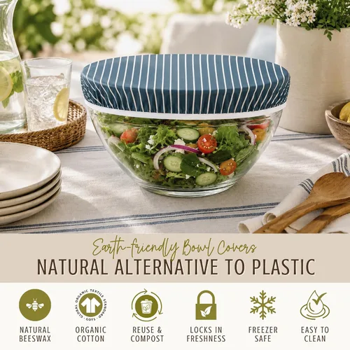 Miniatura 5 de Nectar & Nest Fundas reutilizables para cuencos a prueba de pan (12 pulgadas, paquete de 2 unidades), fundas reutilizables para cuencos de cera