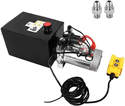 Bomba hidráulica de 8 cuartos de galón 12V DC Unidad de potencia hidráulica de doble efecto con depósito de metal Bomba de energía hidráulica para
