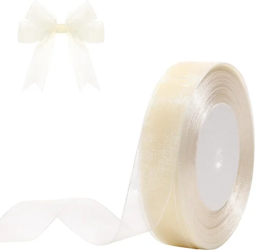 Miniatura 19 de Cinta de organza transparente de 3/4 de pulgada, 50 yardas, cinta de gasa para envolver regalos, decoración de Navidad, Halloween, ramo de boda