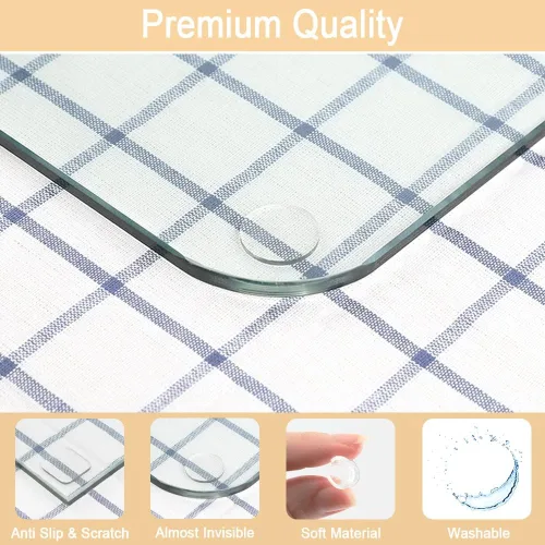Miniatura 2 de Protector de mesa de vidrio suave transparente de alta calidad, antideslizante y arañazos para mesa de cristal, almohadillas de goma no adhesivas