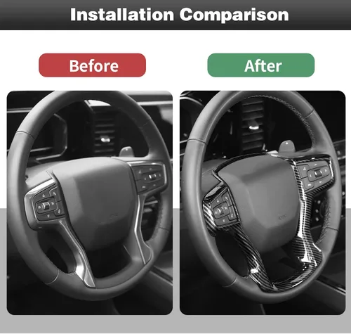 Miniatura 5 de CheroCar Fundas para volante, accesorios interiores para Chevrolet Suburban 2020-2023, para Chevrolet Tahoe 2021-2023, para Chevrolet Silverodo