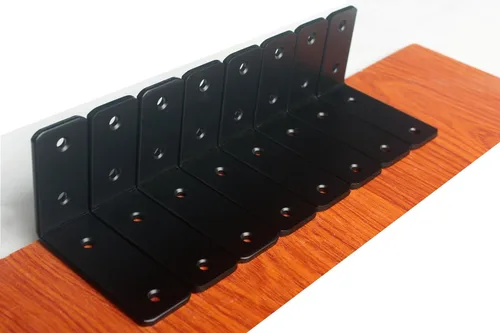 Miniatura 115 de Paquete de 12 soportes de estante en L de 8 pulgadas de largo x 6 pulgadas de alto x 1.5 pulgadas de ancho, 5 mm de grosor, soporte de estante en L